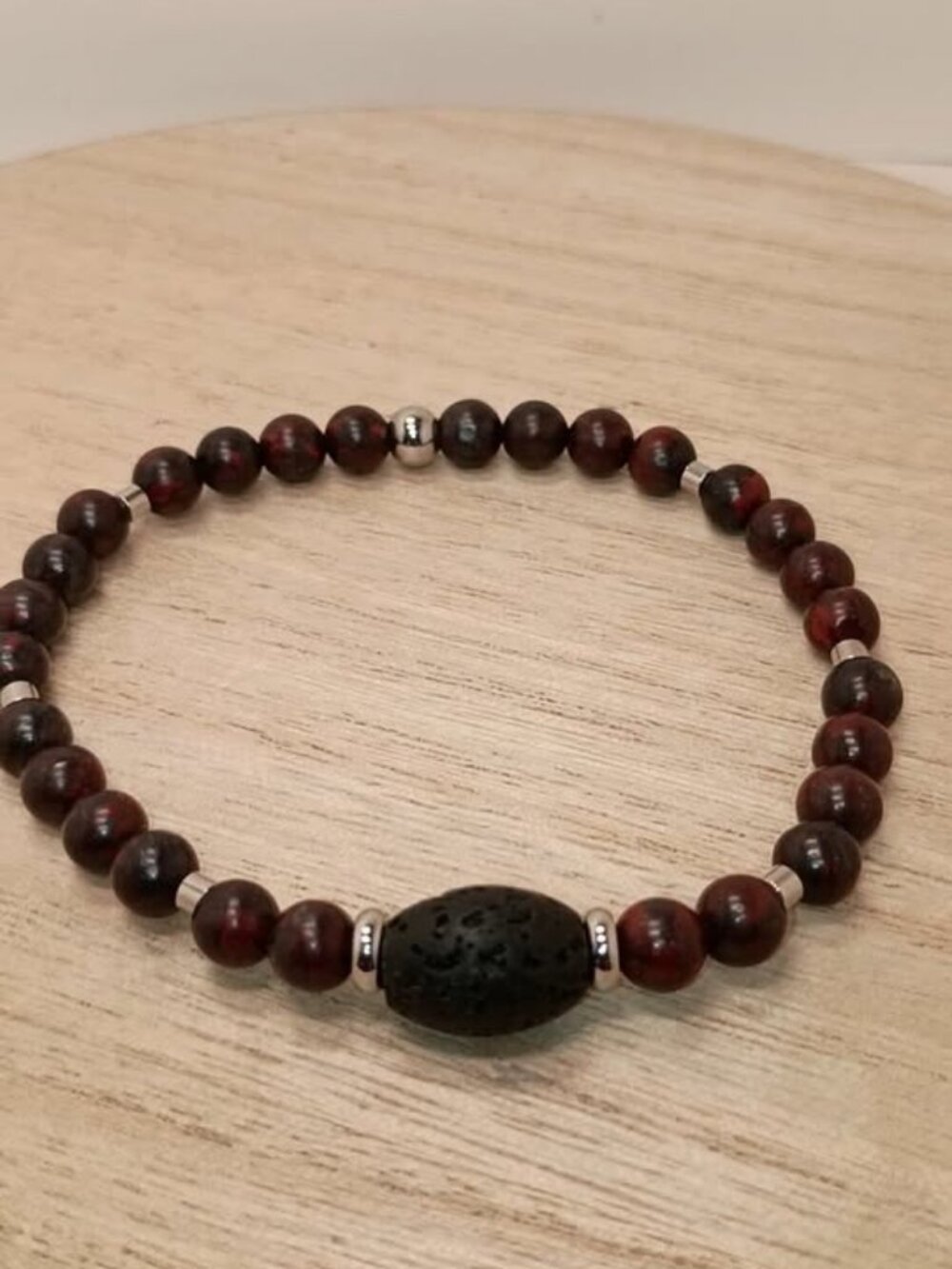Ember Core – Handmade Brecciated Jasper & Lava Rock Bracelet